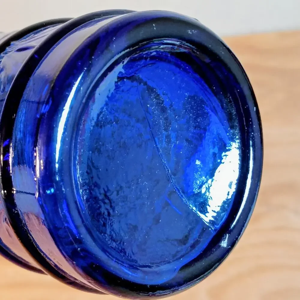 Chateau Elan Winery Cobalt Blue Glass Decanter Bottle w/ Chateau Cork Stopper